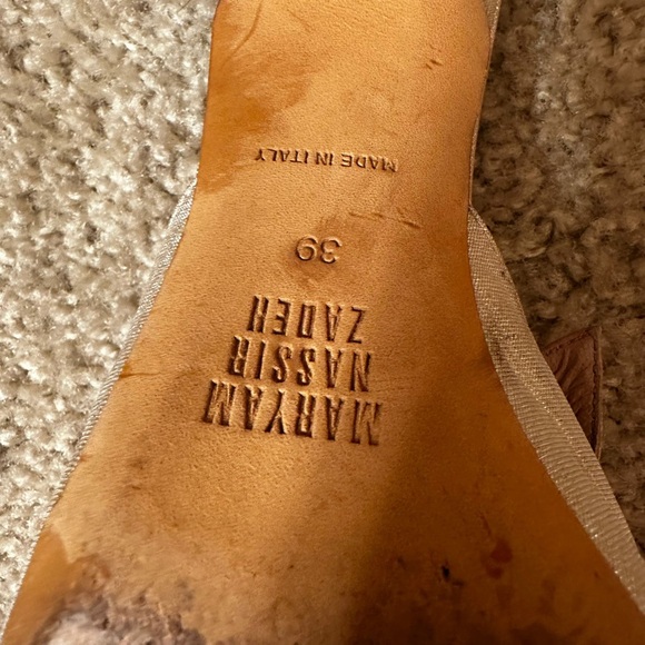 Maryam Nassir Zadeh Palo Mule In Satin Beige Gold size 9 - Picture 5 of 11